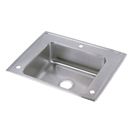 Elkay Lustertone Stainless Steel 28 X 22 X 7-5/8 Single Bowl Top Mount Classroom Sink DRKR2822R0
